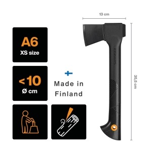 Topor universal Fiskars Solid A6, 39 cm, otel de calitate, negru - Img 2