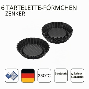 Torteletts Zenker Black Metallic 6 forme, 10,5 cm, antiaderente, otel - Img 4