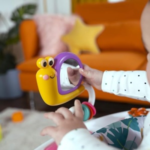 Trampolin pentru bebelusi Bright Starts Bounce Baby, 2 in 1, cu 7 jucarii, roz - Img 13