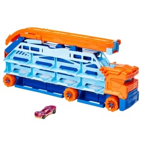 Transportor Hot Wheels City - Capacitate 20 masini, Rampa de lansare 60 cm, Include 1 vehicul - Img 5