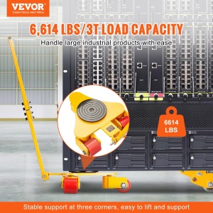 Transportor industrial VEVOR GYW-3T 3 tone roti PU 360deg otel carbon - Img 2