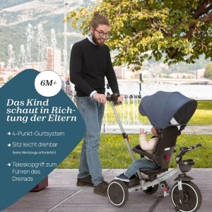 Tricicleta Chicco 4in1, Cadru metalic, Roti din cauciuc EVA, Sistem de siguranta 4 puncte - Img 4