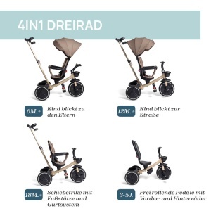 Tricicleta Chicco 4in1, pentru 6 luni - 4 ani, cu roti din cauciuc, usor de pliat - Img 3