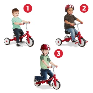 Tricicleta Radio Flyer pentru joaca, tricicleta rosie pentru copii mici, bicicleta fara pedale si vehicul pentru copii de la 1 la 3 ani - Img 5