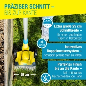 Trimmer de iarba GLORIA FineCut 18V 25 cm, Dublu sistem de cutite, Reglabil - Img 5