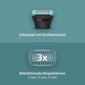 Trimmer pentru barbati Philips Bodygroom Series 5000, 100 duschfest, acumulator 100 min - Img 3