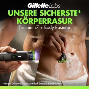 Trimmer pentru corp GilletteLabs i7 cu 3 piepteni, design compact, tehnologie SkinFirst - Img 2