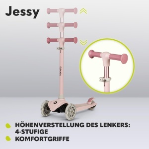 Trotineta pentru copii LIONELO Jessy Premium cu roti LED, 3 ani - 50 kg - Img 3