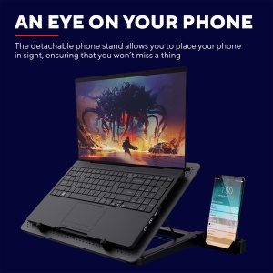 Trust Gaming Laptop Cooler GXT 1125 Quno Cooling Pad, Cooler Stand, Iluminare LED, 5 ventilatoare, previne supraincalzirea, pentru laptopuri/notebook-uri/Macbook-uri de pana la 17.3 inci - Img 5