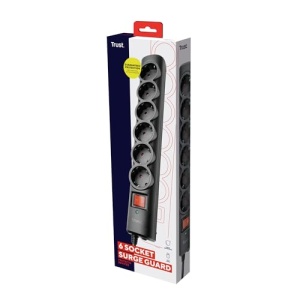 Trust Surge Guard Protector de supratensiune cu 6 porturi Negru - Img 10