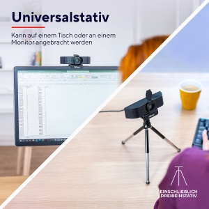 Trust Teza 4K Ultra HD Webcam, 3840x2160 cu 2 Microfoane si Autofocus, 30 FPS, USB Plug & Play, Camera Web pentru Echipe, Zoom, Skype, PC, Laptop, Mac, MacBook - Negru - Img 6