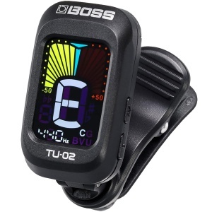 Tunere pentru instrumente muzicale BOSS TU-02, clip-on, display colorat, 4 moduri de acordare