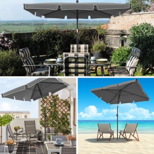 Umbrela de soare VOUNOT pentru balcon si terasa, gri, 200cm, cu protectie UV 50 - Img 6