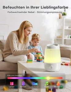 Umidificator AROEVE, 2.5L, 250 mlh, Alb - Img 8