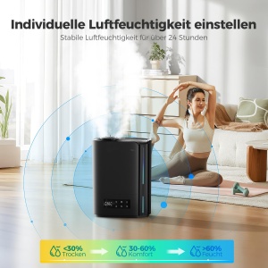 Umidificator AROEVE 6L, Aroma Difuzor, Control Inteligent, Negru - Img 4