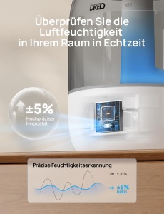 Umidificator Dreo pentru dormitor, umidificator cu ceata rece pentru casa si camera mare, umidificator silentios pentru bebelus, lumina de noapte, difuzor esential, umidificator rapid cu ultrasunete - Img 4
