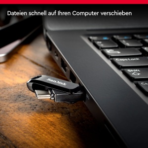 Unitate Flash SanDisk Ultra Dual Drive Go, 256 GB, USB Type-C si Type-A, Negru - Img 3