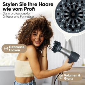 Uscator de par Clatronic HTD 3055, 2000W, 3 trepte temperatura, difuzor volum - Img 3