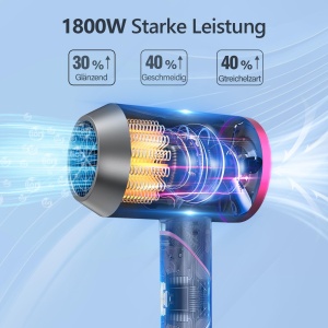 Uscator de par DEWILY 1800W, tehnologie ionica, pliabil, 3 trepte temperatura - Img 3