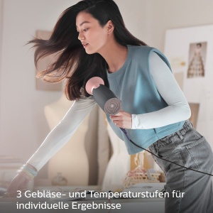 Uscator de par Philips seria 3000 cu atasament ThermoProtect - 2100 W, functie de ionizare, 6 niveluri de caldura si viteza (model BHD350/10) - Img 3