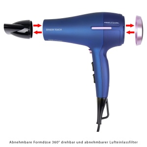 Uscator de par ProfiCare PC-HTD 3030, 2200W, cu difuzor volum, culoare albastra - Img 6