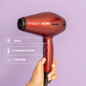 Uscator de par Solac Expert 2400, 2400W, 6 trepte temperatura, rosu - Img 3