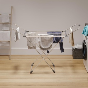 Uscator de rufe Vileda Max din inox pliabil pentru interior si exterior cu roti si accesorii practice - Img 3