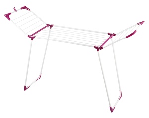 Uscator de rufe WENKO Summer Dry 13 m, metal, alb si bordeaux, 153 x 76 x 46 cm