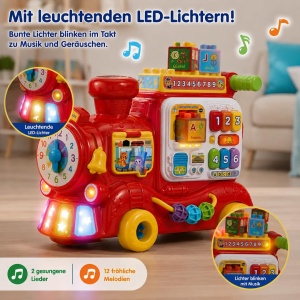 Vagon de jucarie VTech Entdecker-Eisenbahn cu 4 moduri de joc - Img 6