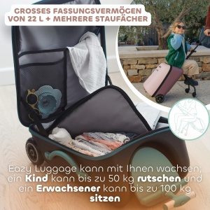 Valiza pentru copii Beaba Luggage Eazy, 22L, cu functie de sezut, 360 rotire - Img 5