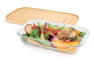 Vas de gatit Tescoma cu capac, 31 x 19 cm, din sticla borosilicata - Img 2