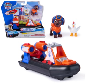 Vehicul de salvare PAW PATROL Zuma cu barca cu aer, 13 cm, 2 figurine