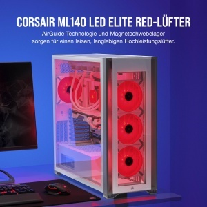 Ventilator Corsair ML140 LED ELITE, 140 mm, PWM, AlbRosu, 1600 RPM - Img 2