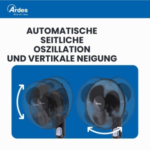 Ventilator de perete Ardes AR5W40R, 50W, 40 cm, negru, cu telecomanda - Img 6