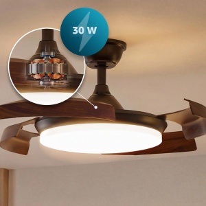 Ventilator de tavan Cecotec Aero 4500 Puzzle, 30W, cu lumina LED, negru - Img 3