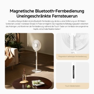 Ventilator inteligent vertical XIAOMI Smart Standing Fan Pro Slim, 14 m, 8,7 cm, telecomanda - Img 7