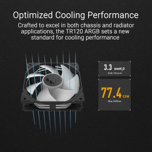 Ventilator PC ASUS TUF Gaming TR120 ARGB 120mm RGB Negru PWM - Img 3