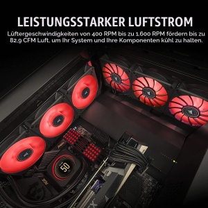 Ventilator PC Corsair ML140 LED ELITE, 140mm, 1600 RPM, LED rosu - Img 5