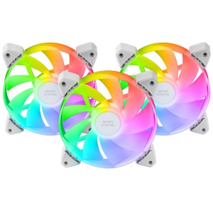 Ventilator PC Mars Gaming MF-3AR, 120mm, 360 ARGB, FDB, Alb - Img 6
