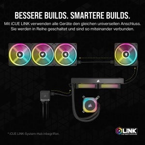 Ventilator RGB CORSAIR iCUE LINK QX120, 120mm, 3 buc, Negru - Img 4