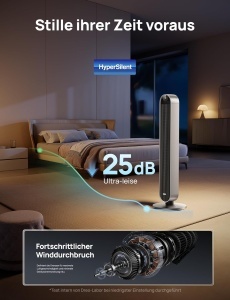 Ventilator turn inteligent DREO Pilot Max S 714S, 36 W, 12 viteze, 4 moduri, oscilatie 120°, Wi‑Fi, telecomanda, argintiu - Img 3