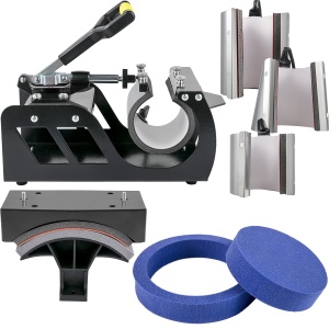 VEVOR 1200W Heat Press 8 IN 1 T-Shirt Press, 38 x 38cm Black Heat Press, Tricou Heat Press pentru aplicarea literelor, numerelor si modelelor pe sepci, tricouri, cani, farfurii 51 x 40 x 47cm - Img 9