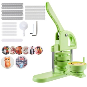 VEVOR Buttonmaschine JMB-75 Verde 75mm DIY Badge Press cu Ergonomic Grip