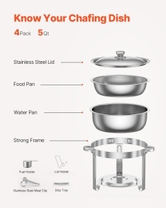 Vevor Chafing Dish Buffet 47L Argintiu Design Elegant - Img 6