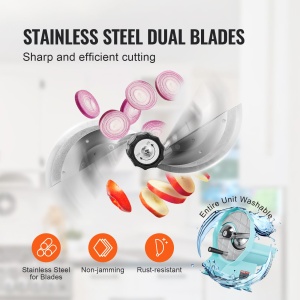VEVOR SL-p01 Taietor manual legume si fructe grosime ajustabila 0-12 mm lame din otel inoxidabil - Img 3