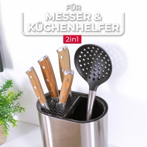 Vileda Organizator Bucatarie Inox - Suport Utensile Compact si Elegant - Img 3