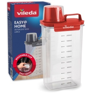 Vileda Waschmittelbox 2300ml Rosu - Cutie pentru detergent cu capac etans si dozator inclus