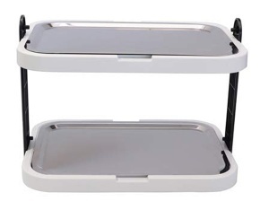 Vitrina Buffet APS 9200 Doppeldecker, 2 etaje, 2 tavite inox, alba - Img 2