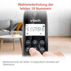 VTech CS1451 DECT Telefon fara fir 2 receptori telefonici, functie hands-free, blocarea apelantului, functie de detectare a apelantului/functie de asteptare a apelantului, afisaj iluminat din spate, mod ECO Radiatii reduse - Img 6