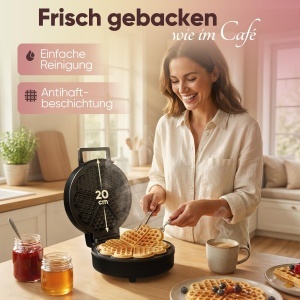 Waffeleisen Clatronic WA 3832, 1200 W, antiaderent, forma inima - Img 3